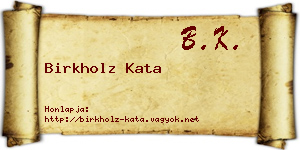 Birkholz Kata névjegykártya